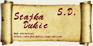 Stajka Dukić vizit kartica